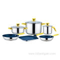 9 pcs Cookware Set with Griddle & Pan